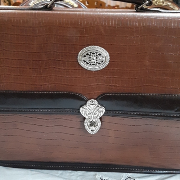 Shoulder bag Briefcase with silver embellishments - Picture 2 of 6